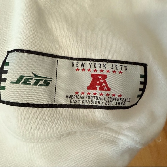 NWT Jets White and Green Sweatshirt with Black Detail, Size Large - Picture 3 of 6